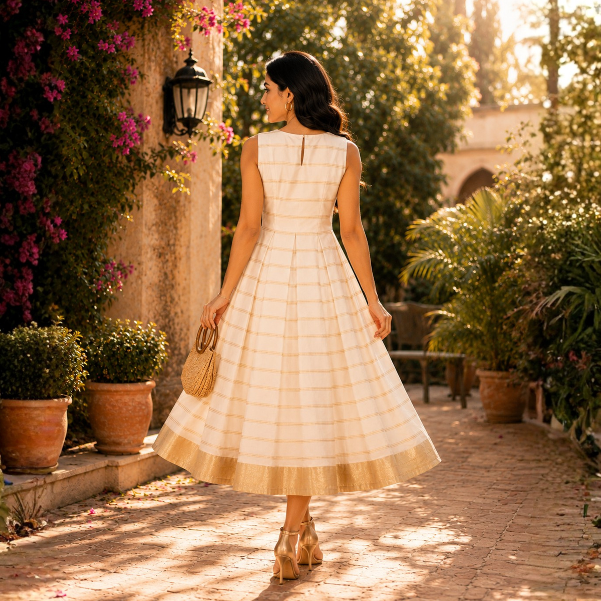 Nilaavu – Ivory Grace A-Line Box Pleated Frock