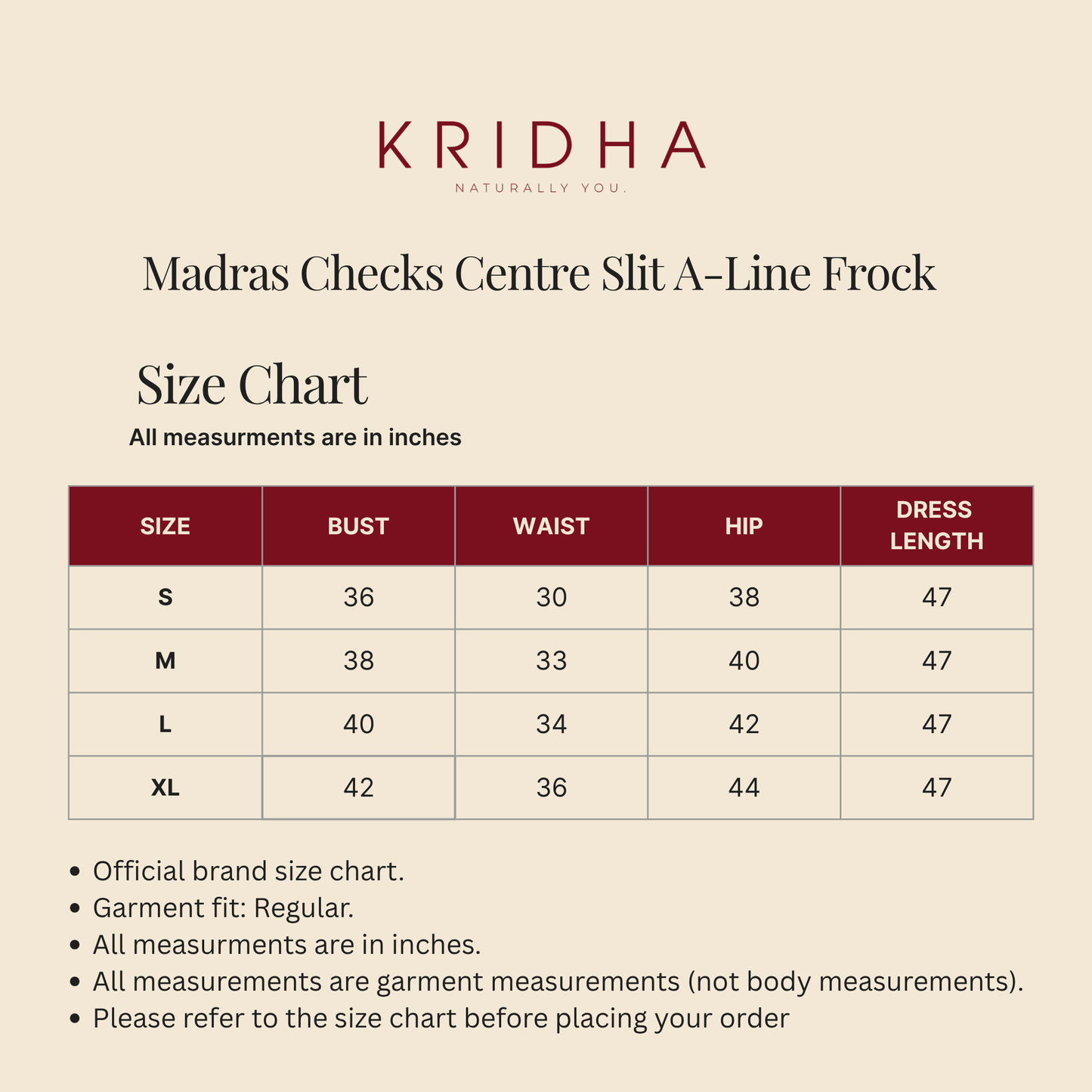 Madras Checks Centre Slit A-Line Frock