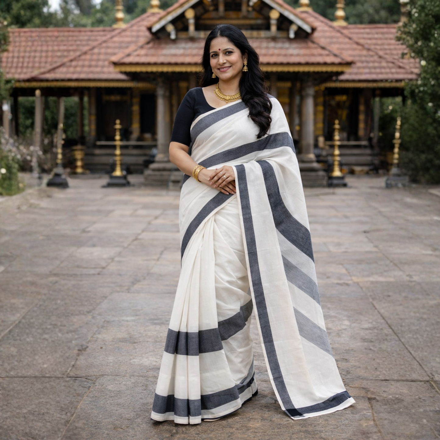 Pure Cotton Mulloth Set Mundu
