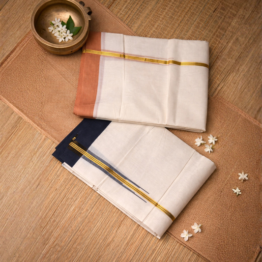 Chuttikara Classic Dhoti – Pure Cotton Kasavu Edition
